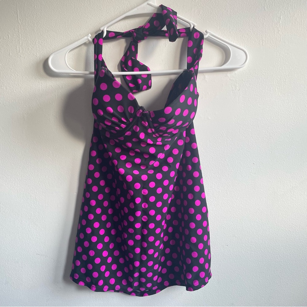 Halter Top Swim Top, Polk-a-dot Swim Top 36B Bra size